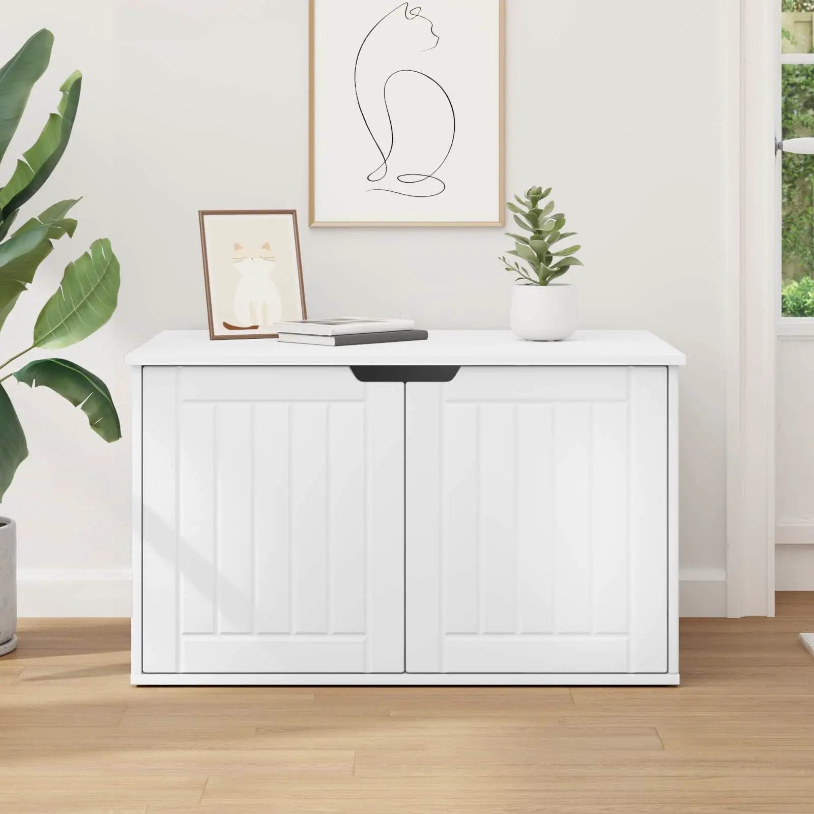 vidaXL vidaXL Cat House White 85 x 55 x 50.5 cm Engineered Wood - Cat House