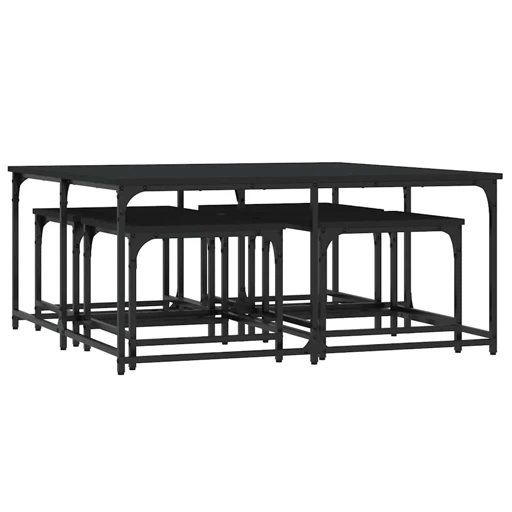 vidaXL Nesting Tables 5-Pcs Black Wood by vidaXL