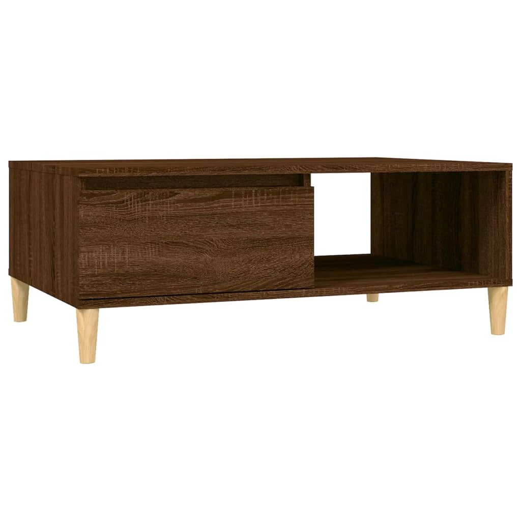 vidaXL VidaXL Coffee Table 90x60x35 cm Oak Brown With Storage Shelf Scandinavian Charm Living Room - Coffee Table