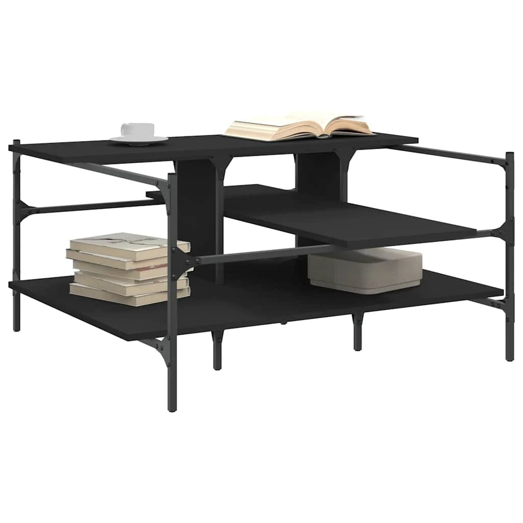 vidaXL Coffee Table 100x100x48.5 cm Engineered Wood With Storage Shelf Ideal For Modern Living Rooms by vidaXL