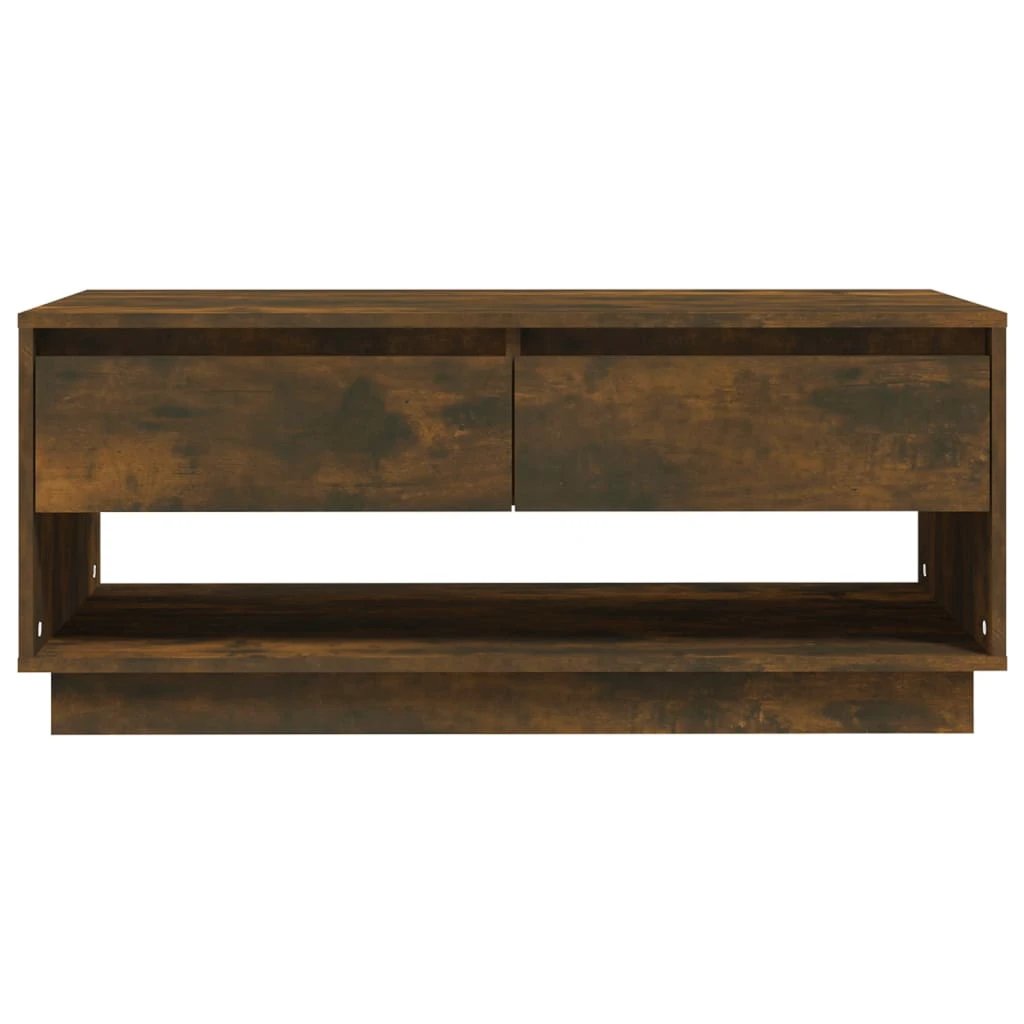 VidaXL Coffee Table Smoked Oak 102.5x55x44 cm With Drawers For Living Room Storage by vidaXL