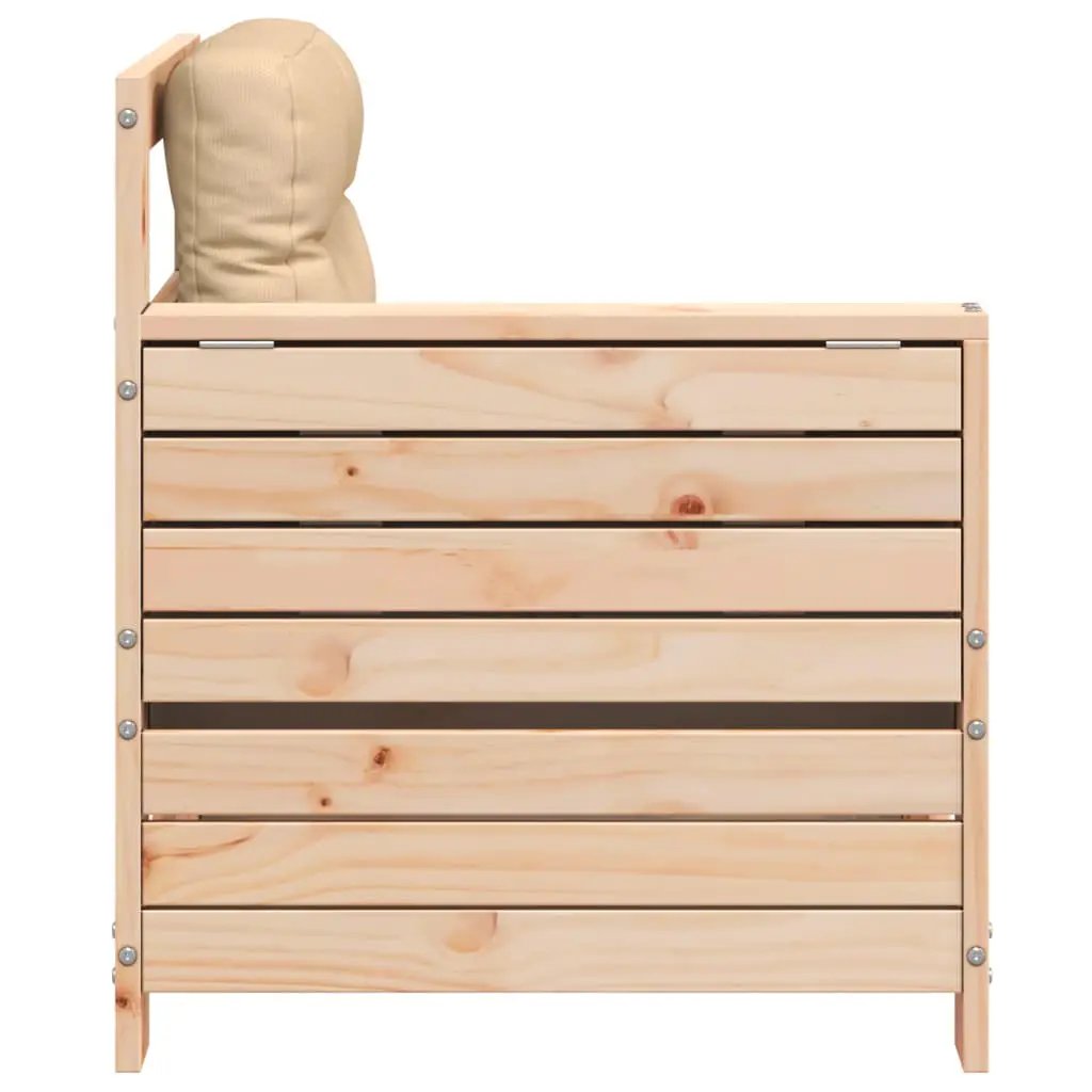 vidaXL vidaXL Garden Armrest Sofa with Cushion Solid Wood Pine - Garden Sofa Sets
