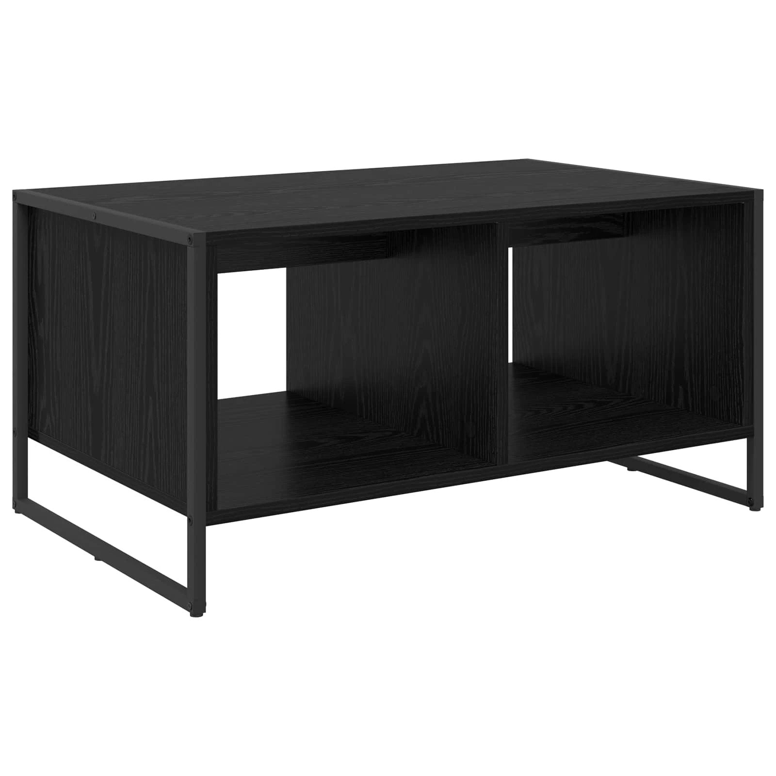 vidaXL VidaXL Coffee Table 80x50x40 cm Engineered Wood Industrial Design with Black Oak Finish for Living Room Centerpiece - Coffee Table
