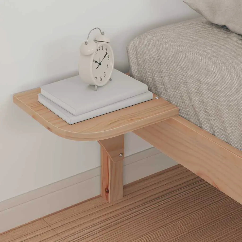 vidaXL Bed Frame with Side Tables Natural 80 x 210 cm Solid Pine Wood - from vidaXL
