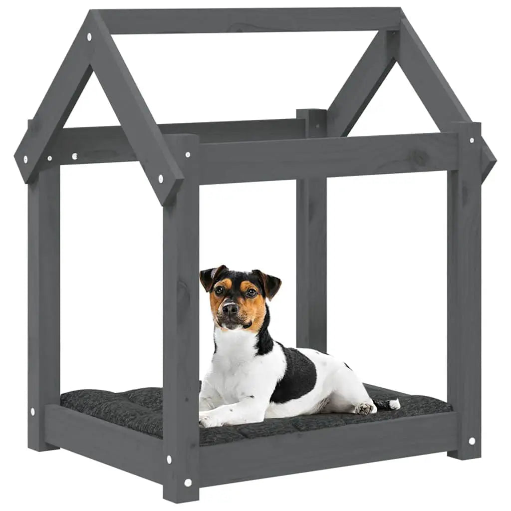 vidaXL Dog Bed | Grey | Solid Pine Wood | Small/Medium | Durable | Dog Bed - from vidaXL