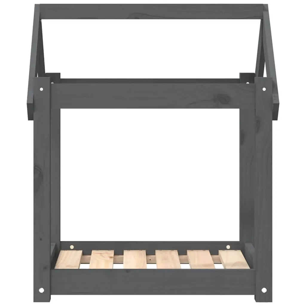 vidaXL Dog Bed | Grey | Solid Pine Wood | Small/Medium | Durable | Dog Bed - from vidaXL