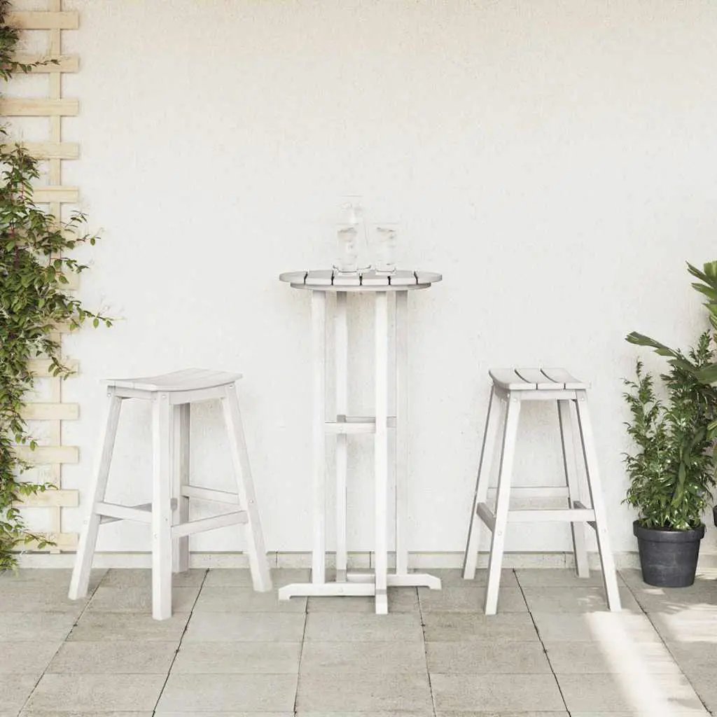 vidaXL vidaXL Bar Stool 2 pcs White 52 x 43 x 73.5 cm HDPE - Bar Stool
