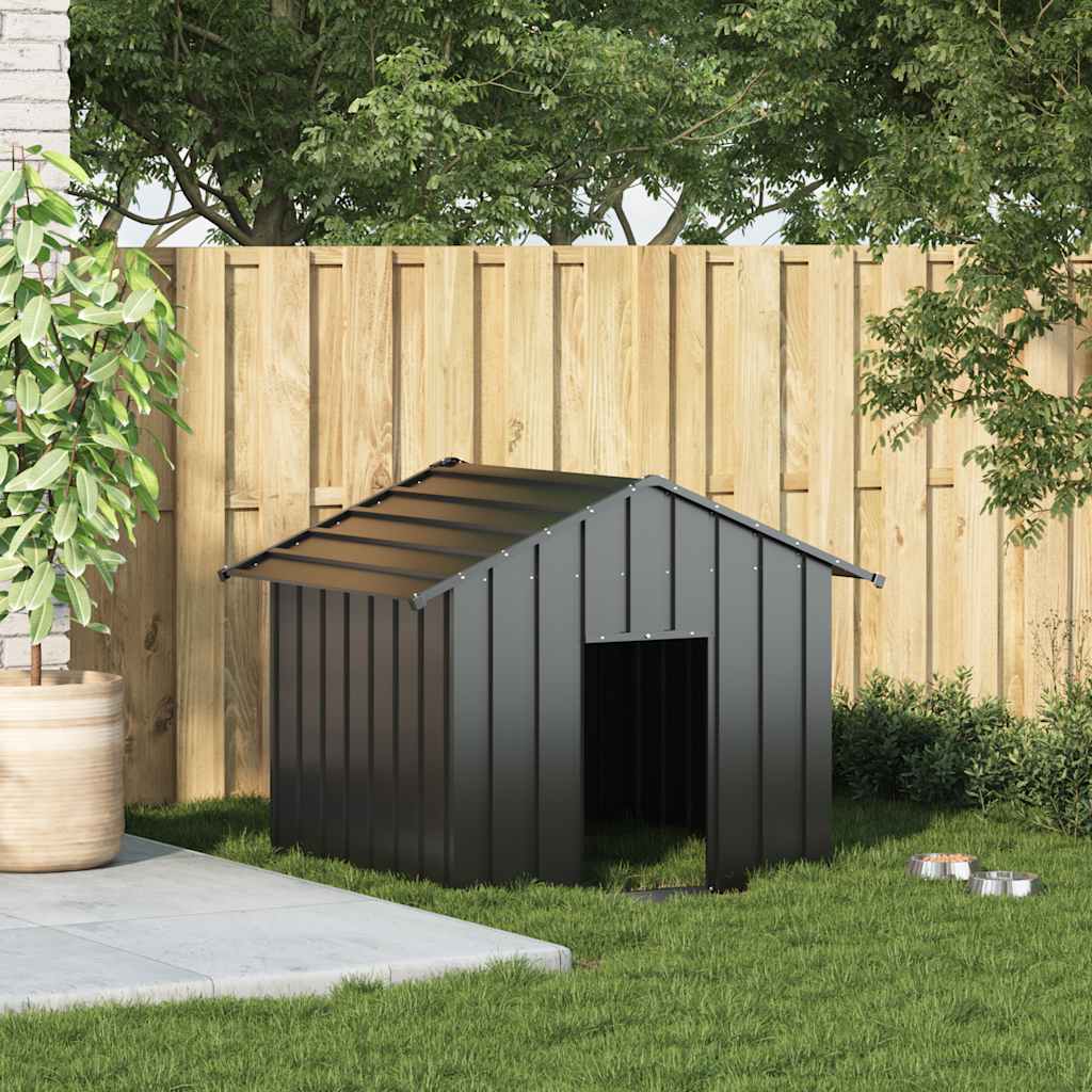 vidaXL Dog House with Roof 131x101x102 cm Galvanised Steel - from vidaXL