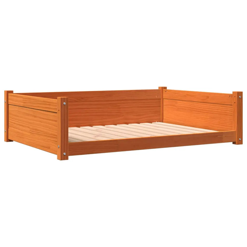 vidaXL Dog Bed Wax Brown 105.5x75.5x28 cm Solid Wood Pine - from vidaXL