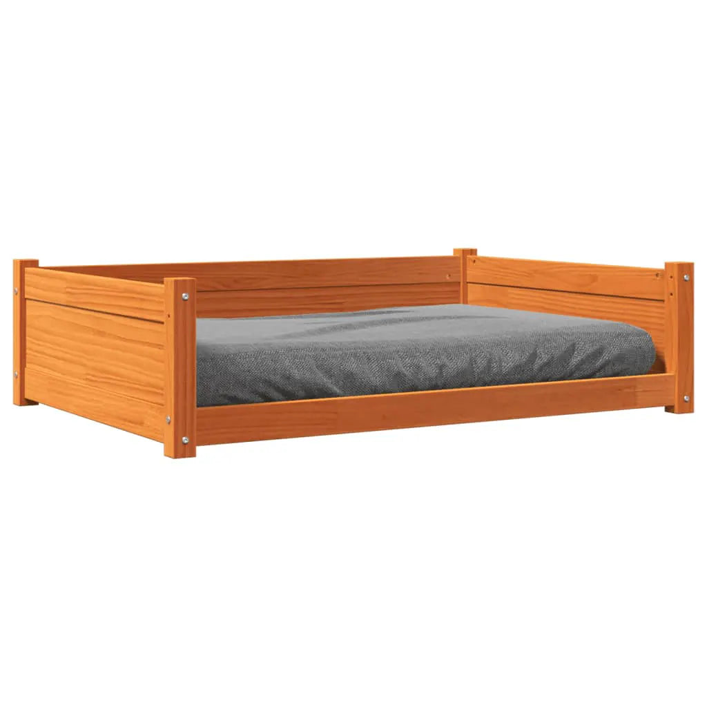 vidaXL Dog Bed Wax Brown 105.5x75.5x28 cm Solid Wood Pine - from vidaXL
