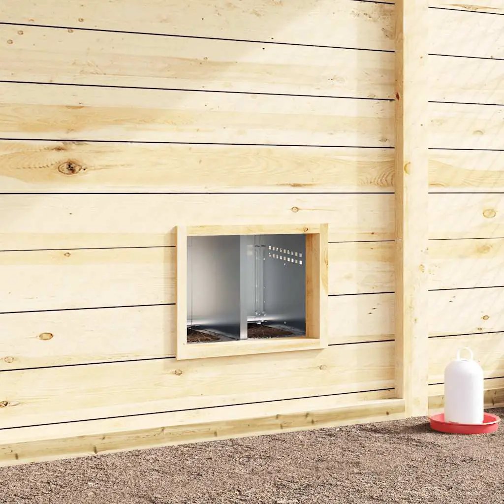 vidaXL vidaXL Chicken Nesting Box 2 Compartments Wall-Mounted Galvanised Steel - Chicken Coop
