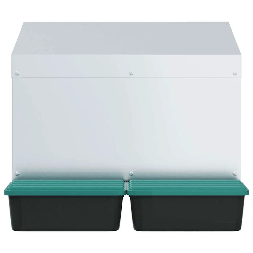 vidaXL vidaXL Chicken Nesting Box 2 Compartments Wall-Mounted Galvanised Steel - Chicken Coop
