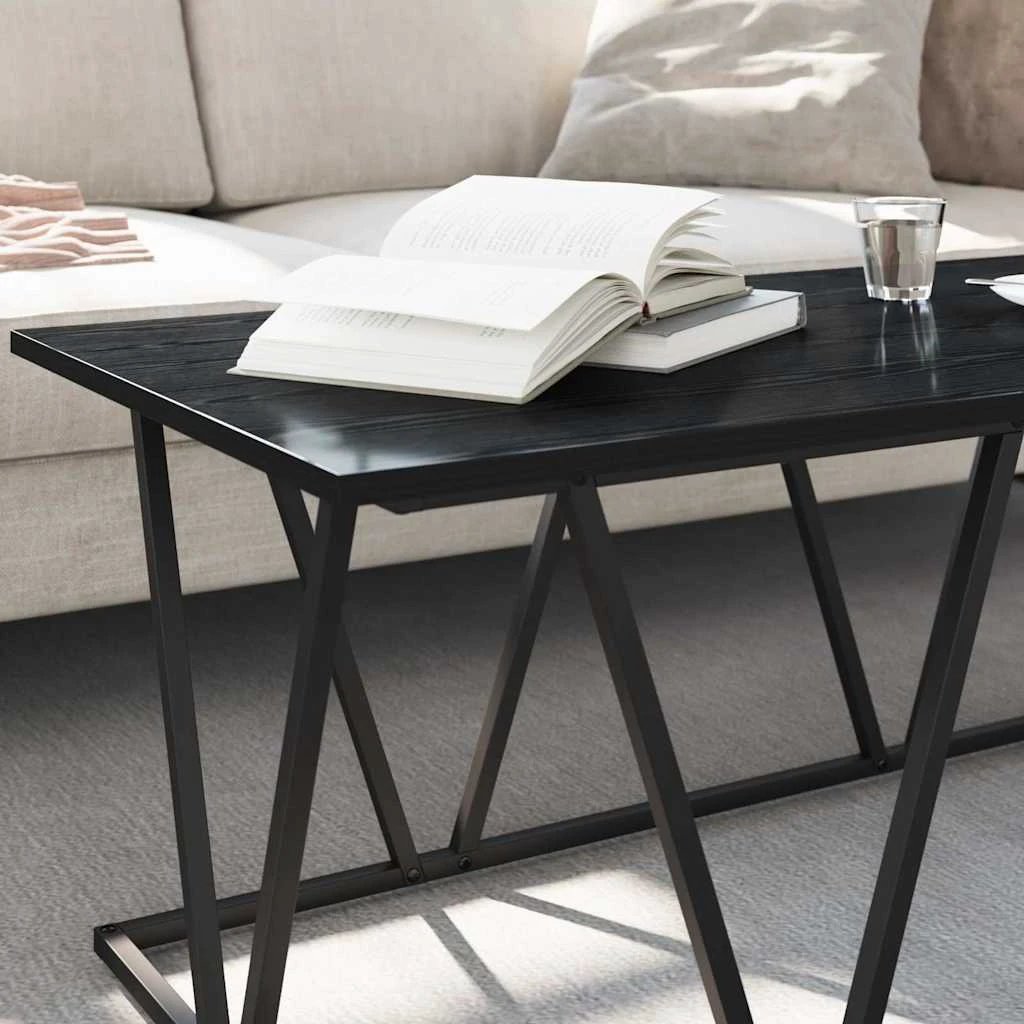 vidaXL VidaXL Coffee Table 100x50x40 cm Black Oak Finish Modern Centerpiece for Living Room - Coffee Table