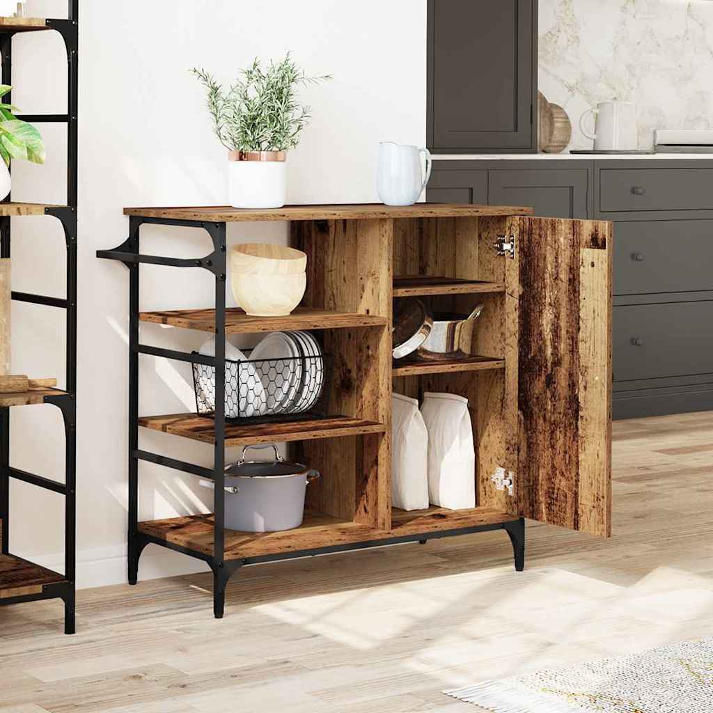 vidaXL Kitchen Trolley Old Wood 87.5 x 39 x 84.5 cm Engineered Wood - from vidaXL