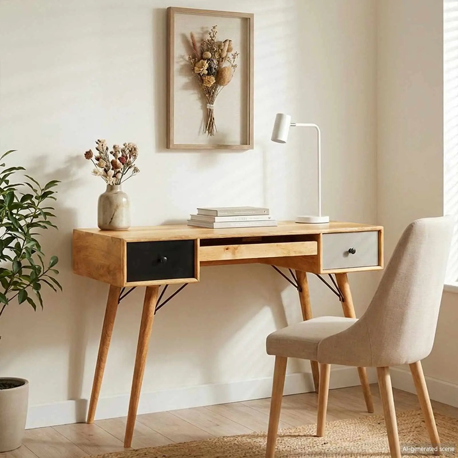 vidaXL vidaXL Writing Desk Brown 110 x 55 x 76 cm Solid Mango Wood - Desk