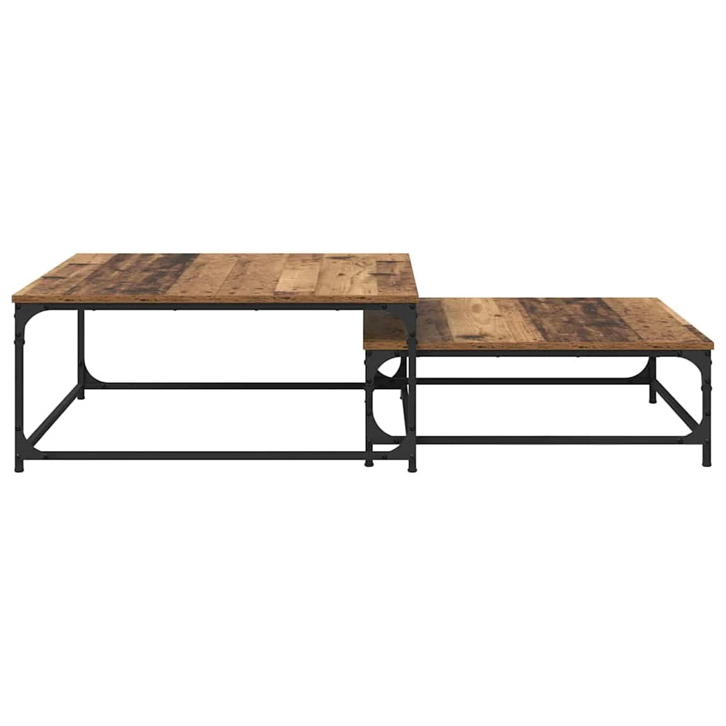 VidaXL Coffee Table 2pc Engineered Wood Steel by vidaXL