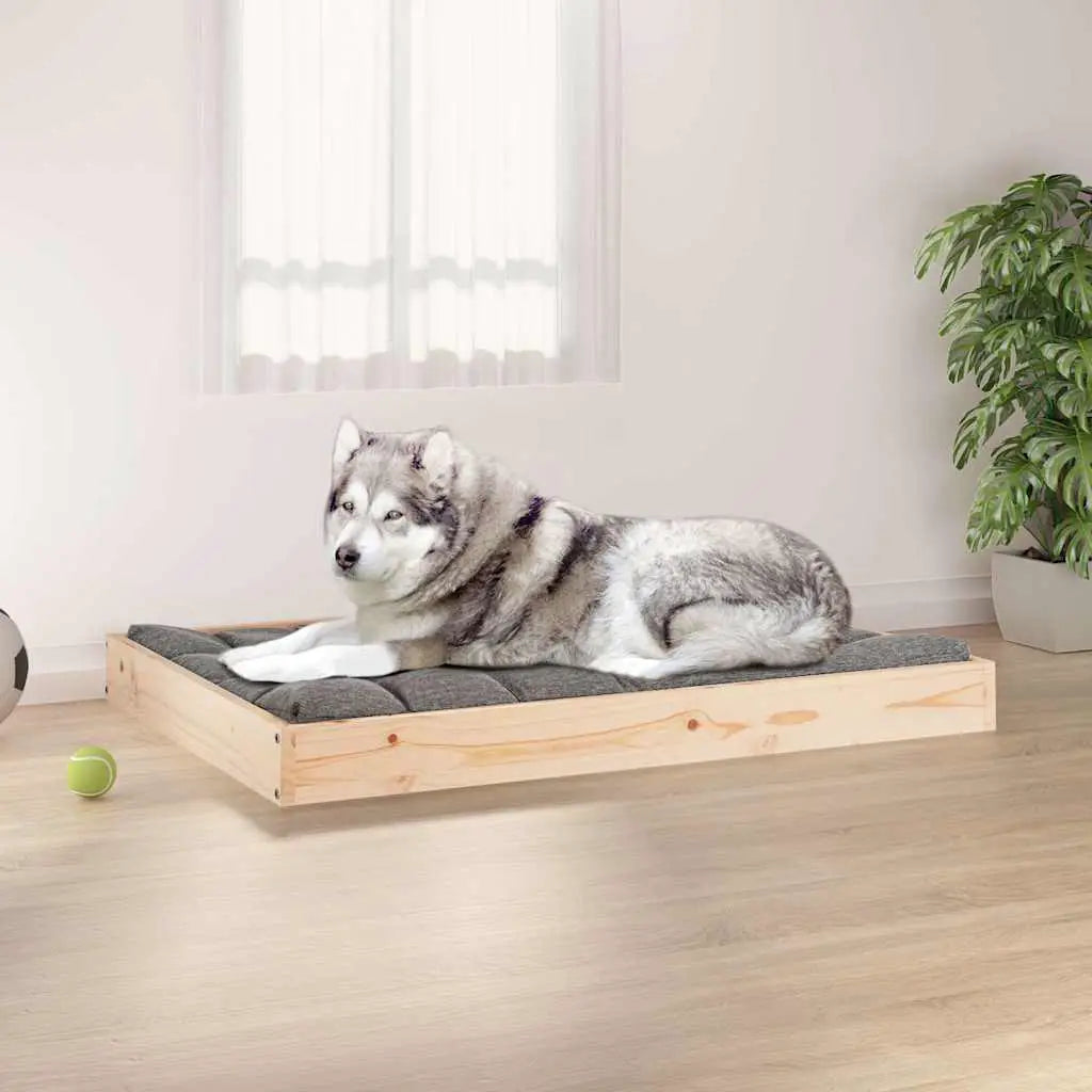 vidaXL Dog Bed | Natural Wood | Solid Pine Wood | 101.5x74x9 cm | Minimalistic - from vidaXL