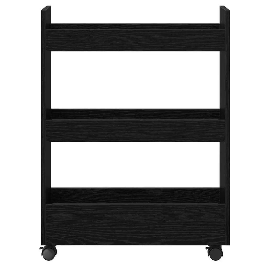 vidaXL Narrow Storage Trolley Black Oak 60 x 22 x 80 cm - from vidaXL