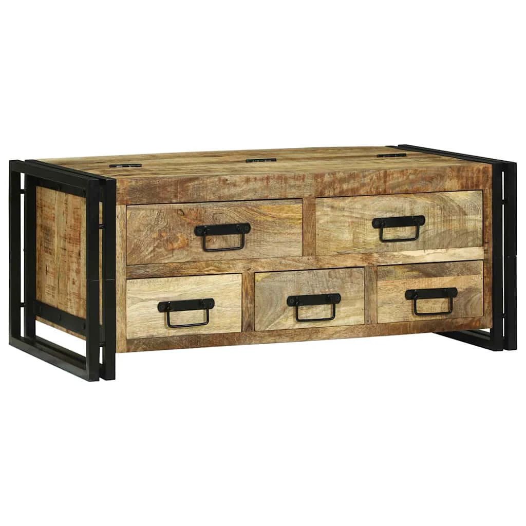 VidaXL Coffee Table 90x50x38 cm Solid Mango Wood With Drawer Ideal For Living Room by vidaXL