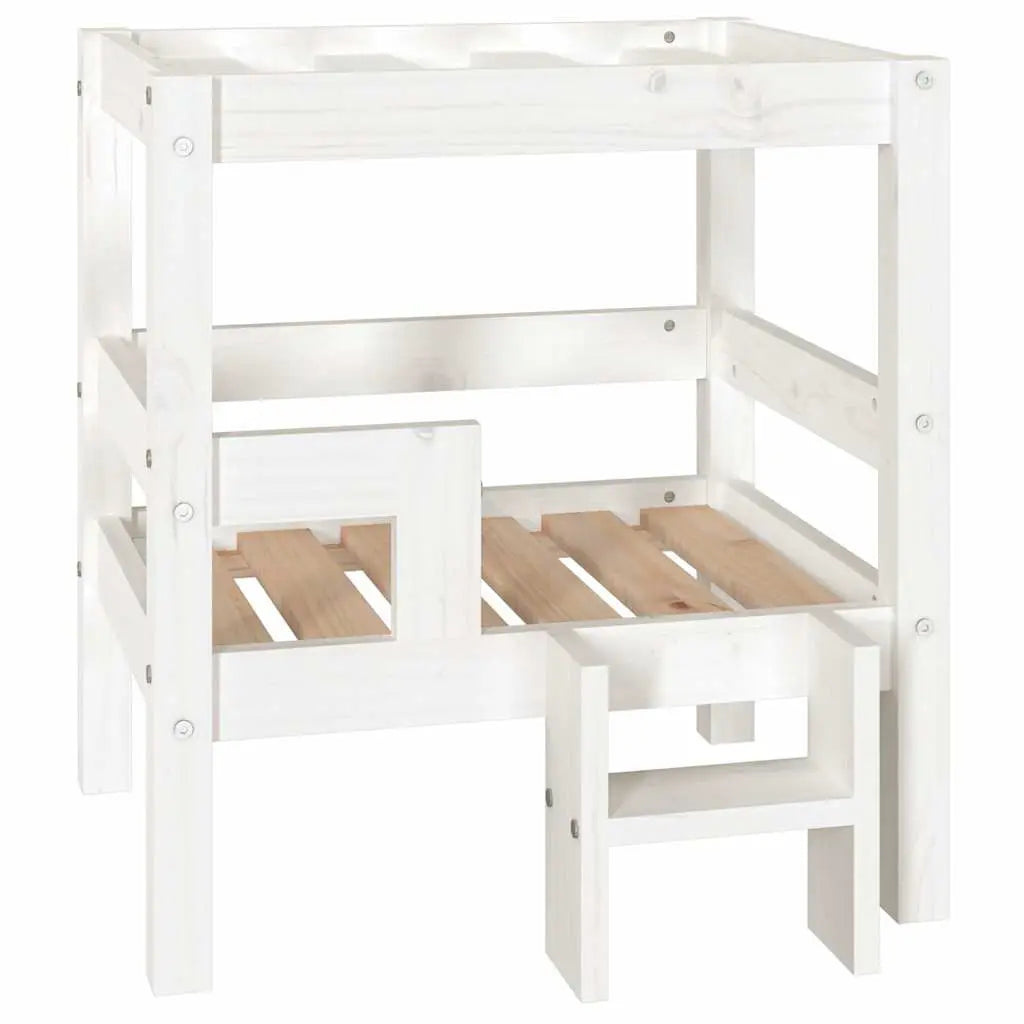 vidaXL Dog Bed White 55.5x53.5x60 cm Solid Wood Pine - from vidaXL