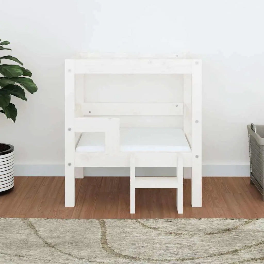 vidaXL Dog Bed White 55.5x53.5x60 cm Solid Wood Pine - from vidaXL