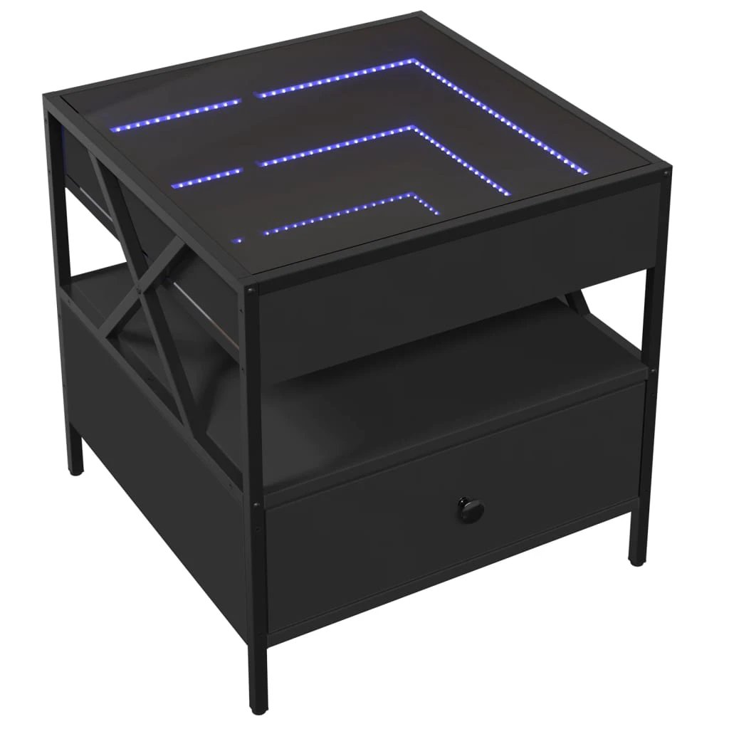 VidaXL Coffee Table 50x50x51 cm Infinity LED Mirror RGB Light for Living Room Decor by vidaXL