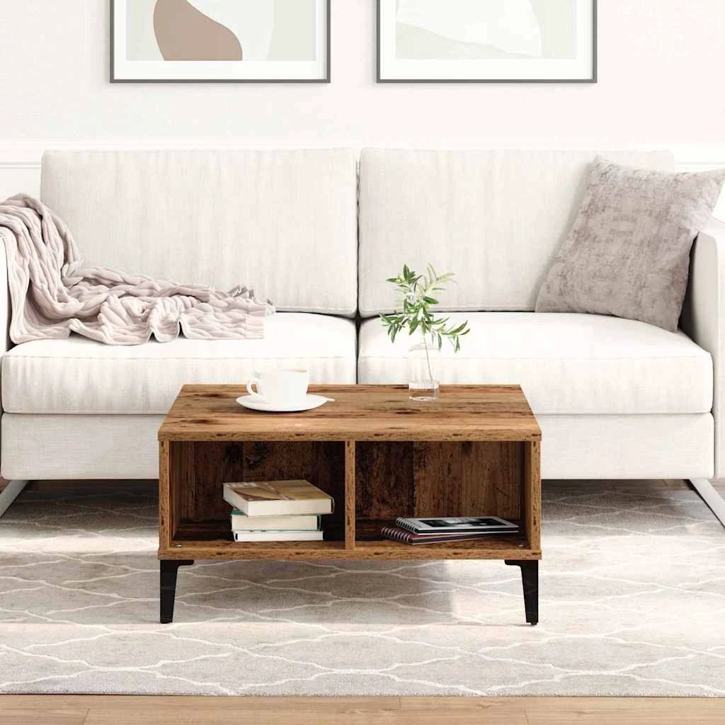 VidaXL Coffee Table 60 x 60 x 30 cm Old Wood Finish for Modern Living Rooms and Cozy Homes by vidaXL