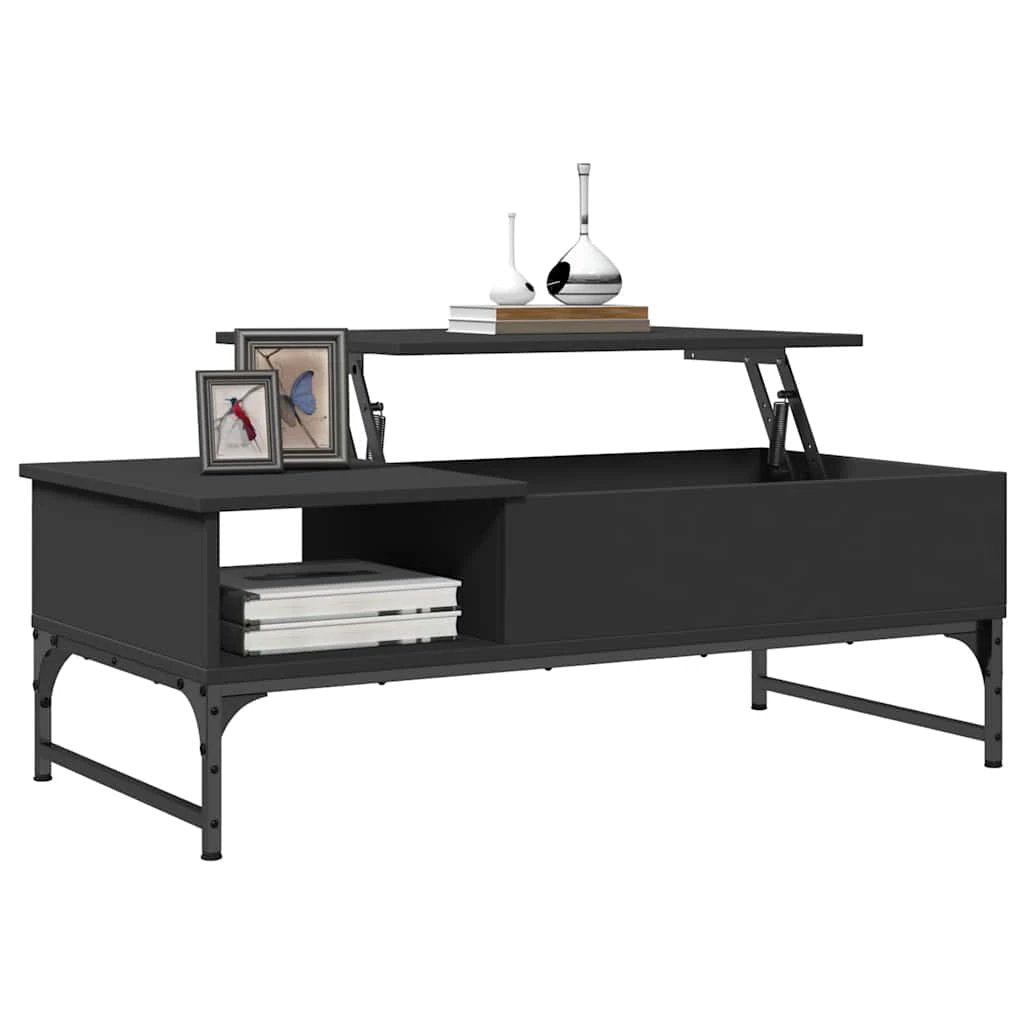 vidaXL Coffee Table 100x50x35 cm Engineered Wood and Metal Moisture Resistant Living Room Storage by vidaXL