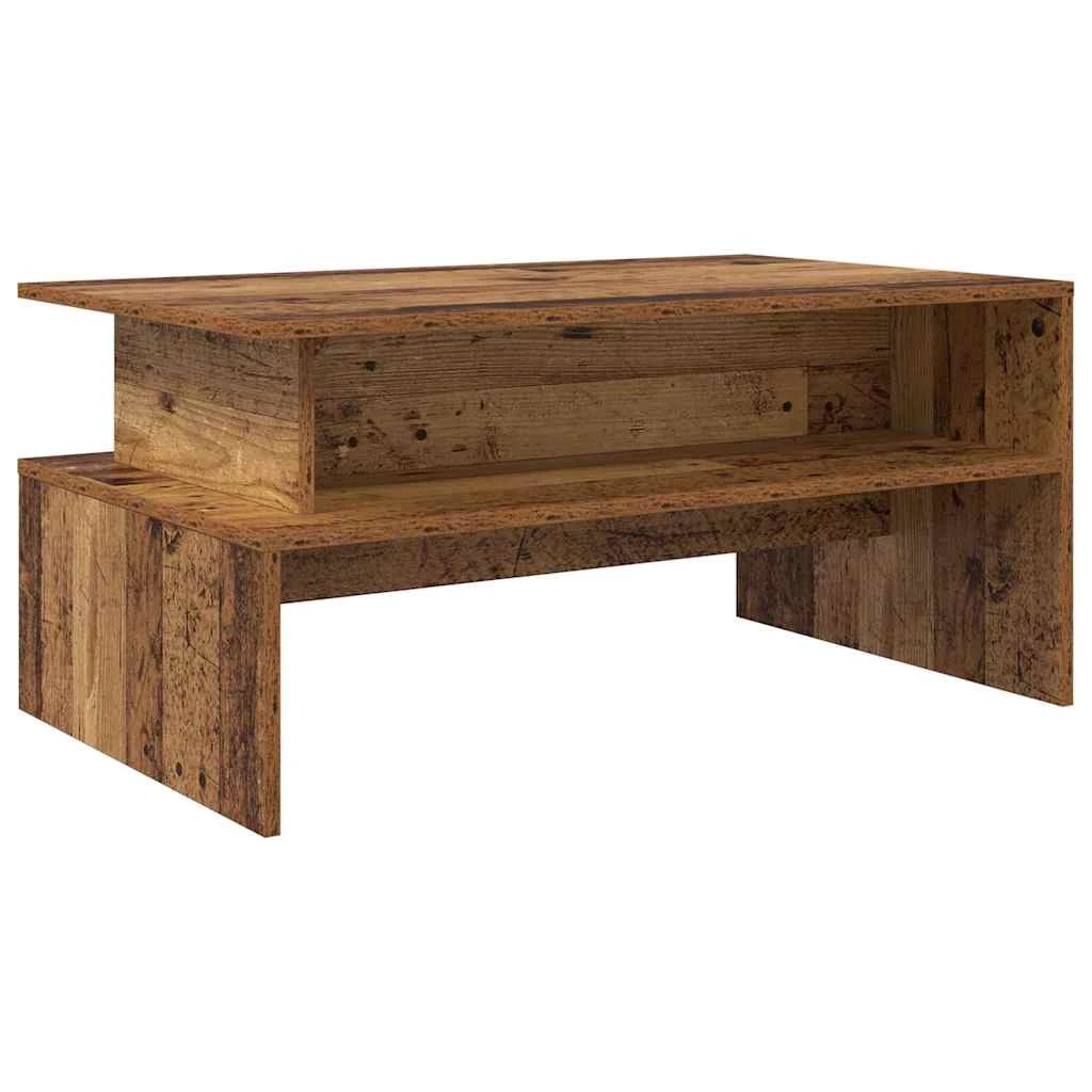 vidaXL Coffee Table 90 x 55 x 42.5 cm Engineered Wood Modern Rectangle Two-Tier Storage Living Room by vidaXL
