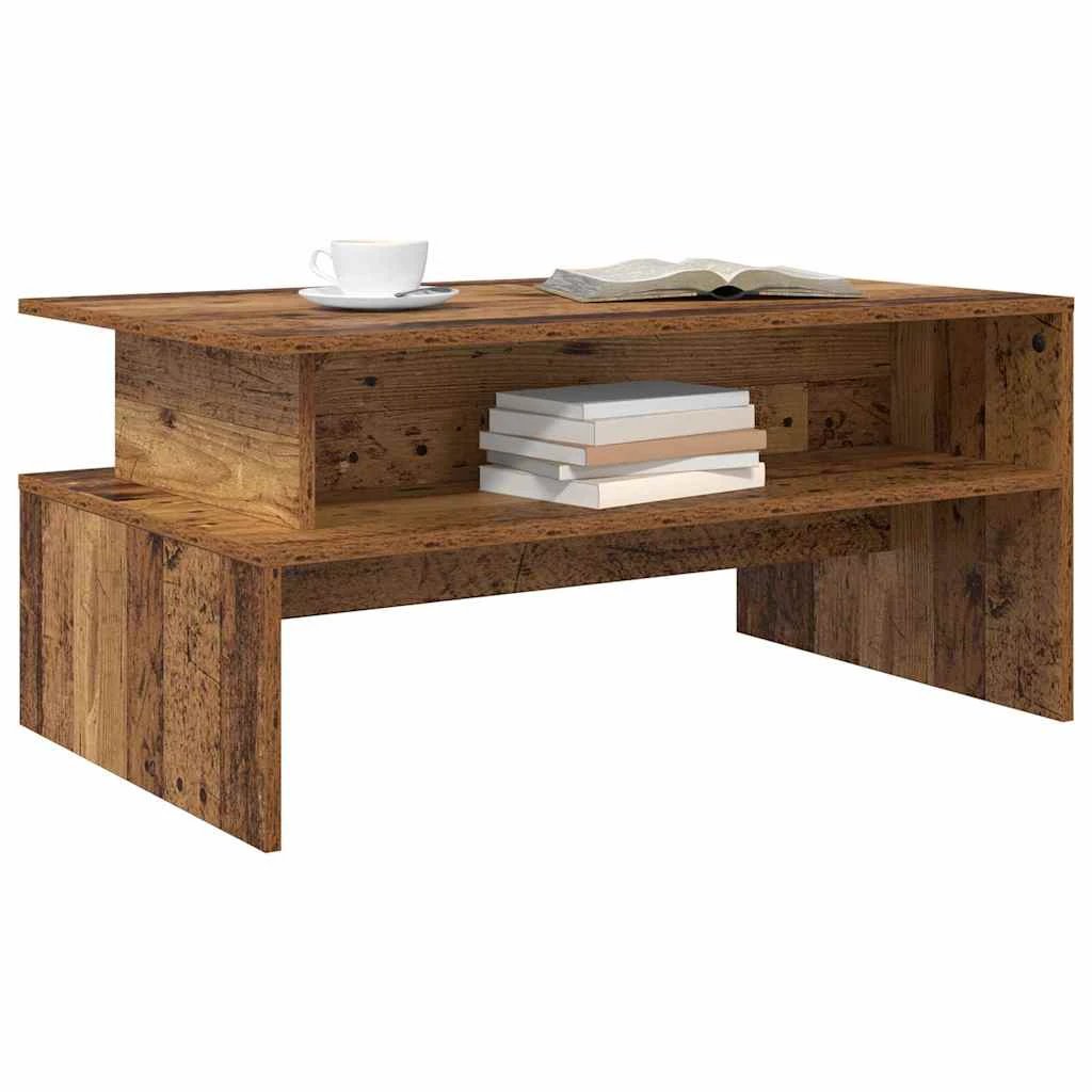 vidaXL Coffee Table 90 x 55 x 42.5 cm Engineered Wood Modern Rectangle Two-Tier Storage Living Room by vidaXL