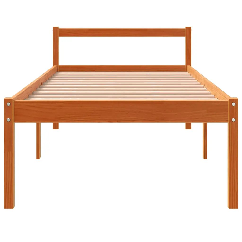 vidaXL vidaXL Senior Bed without Mattress Wax Brown 75x190 cm Small Single Solid Wood Pine - Bed Frames