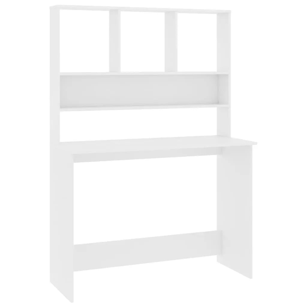 vidaXL vidaXL Desk with Shelf White 110x45x157 cm Engineered Wood - Desk