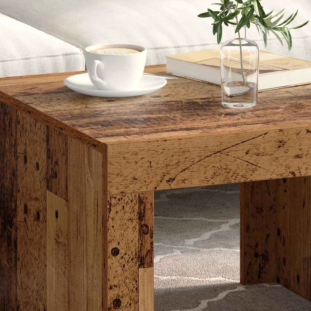 VidaXL Coffee Table 50x50x35 cm Engineered Wood Rustic Living Room Centerpiece For Modern Homes by vidaXL