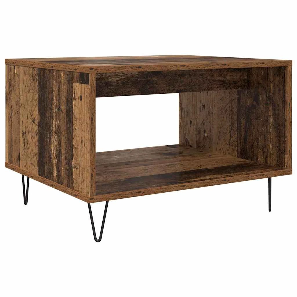 vidaXL Coffee Table 60x50x40 cm White Engineered Wood Open Shelf for Living Room by vidaXL
