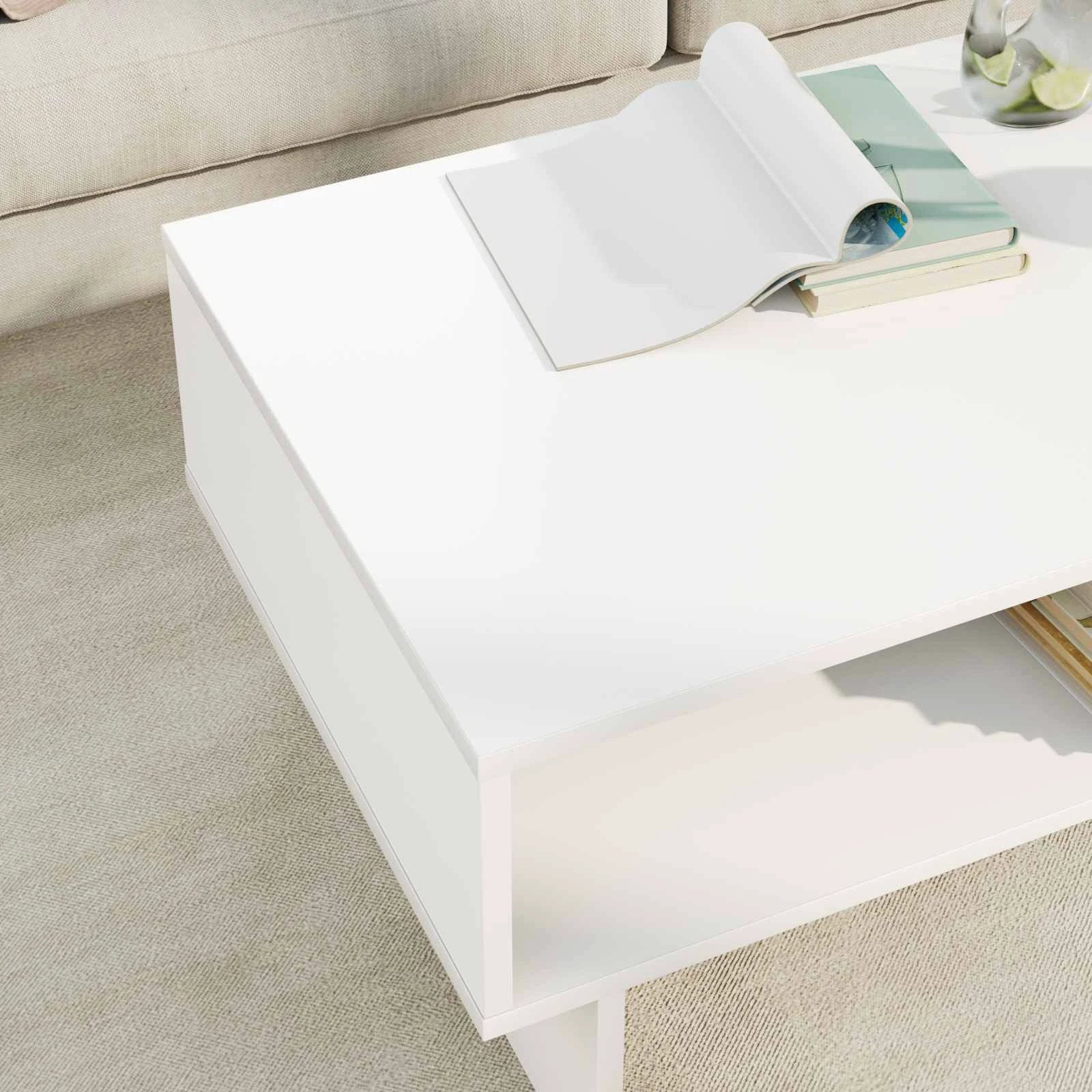 vidaXL VidaXL Coffee Table 80x46x35cm White Wooden Home - Coffee Table