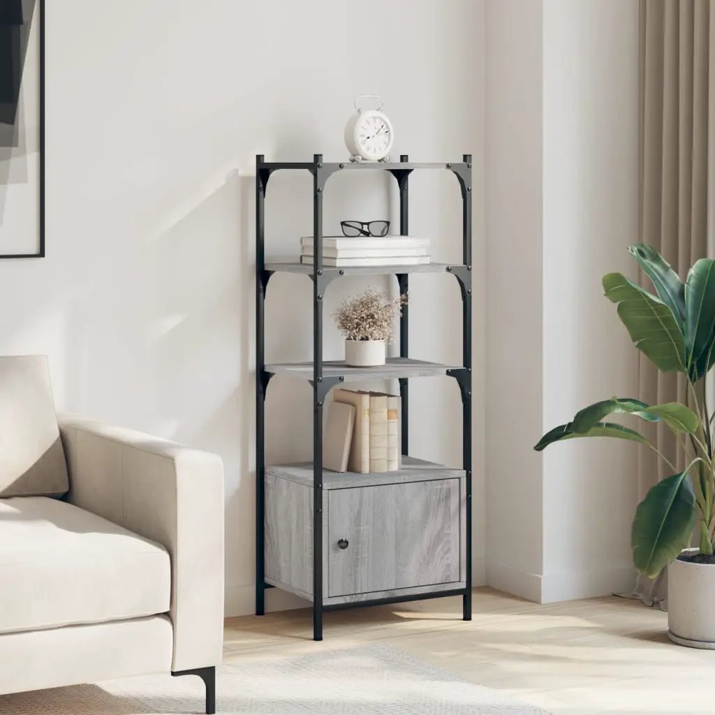 vidaXL vidaXL Bookcase 3-Tier Grey Sonoma 41x30x109.5 cm Engineered Wood - Bookcase