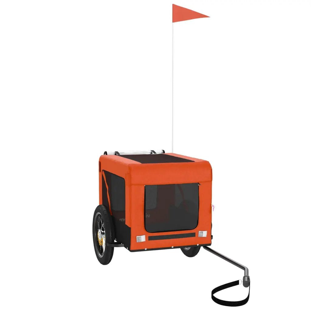 vidaXL Pet Bike Trailer Orange and Black Oxford Fabric&Iron - from vidaXL