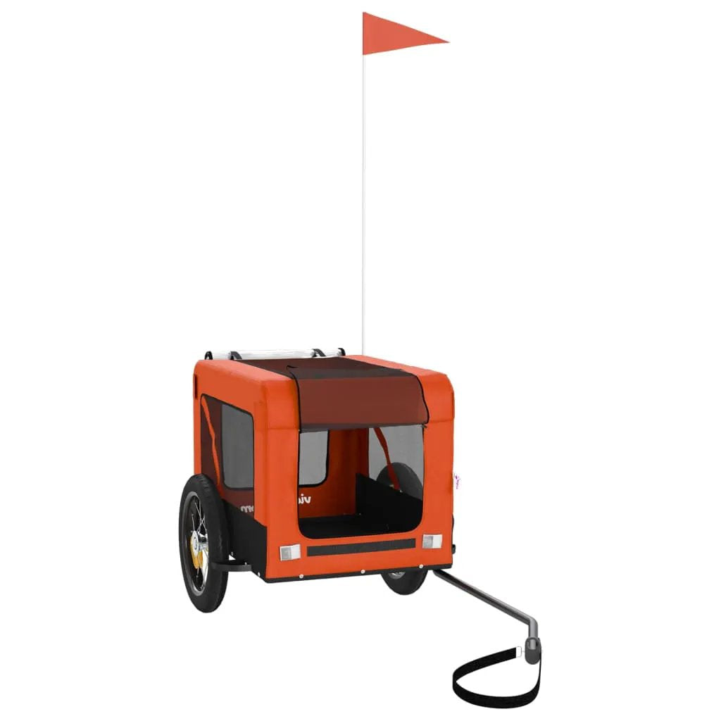 vidaXL Pet Bike Trailer Orange and Black Oxford Fabric&Iron - from vidaXL