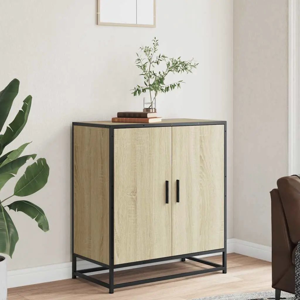 vidaXL vidaXL Sideboard Sonoma Oak 68x35x76 cm Engineered Wood and Metal - Sideboard