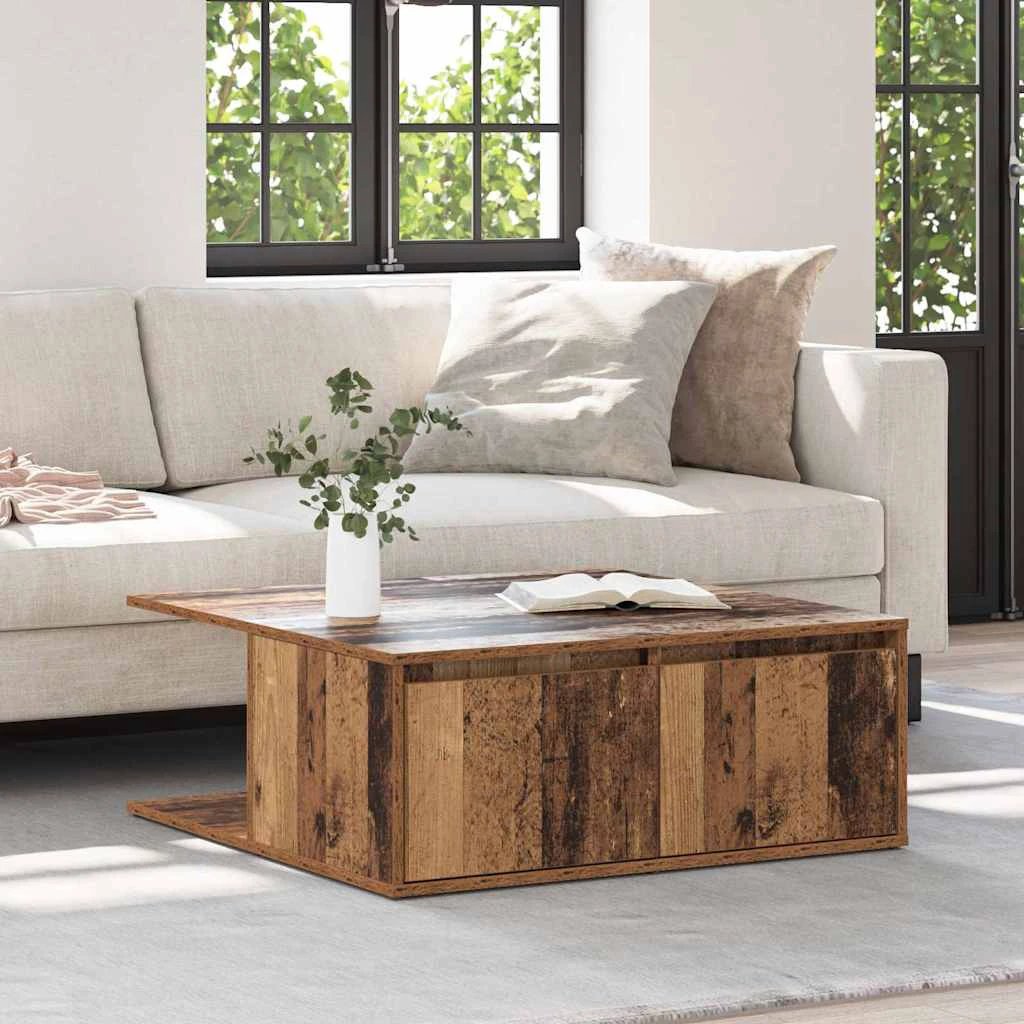 vidaXL VidaXL Coffee Table 80x80x31 Cm Old Wood Finish Engineered Wood Living Room Centerpiece - Coffee Table