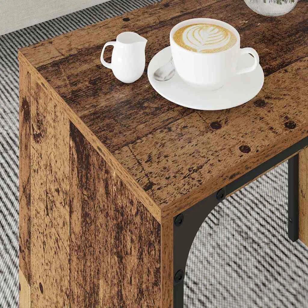 VidaXL Three Piece Nesting Coffee Tables Old Wood Engineered Wood Modern Living Room Decor by vidaXL