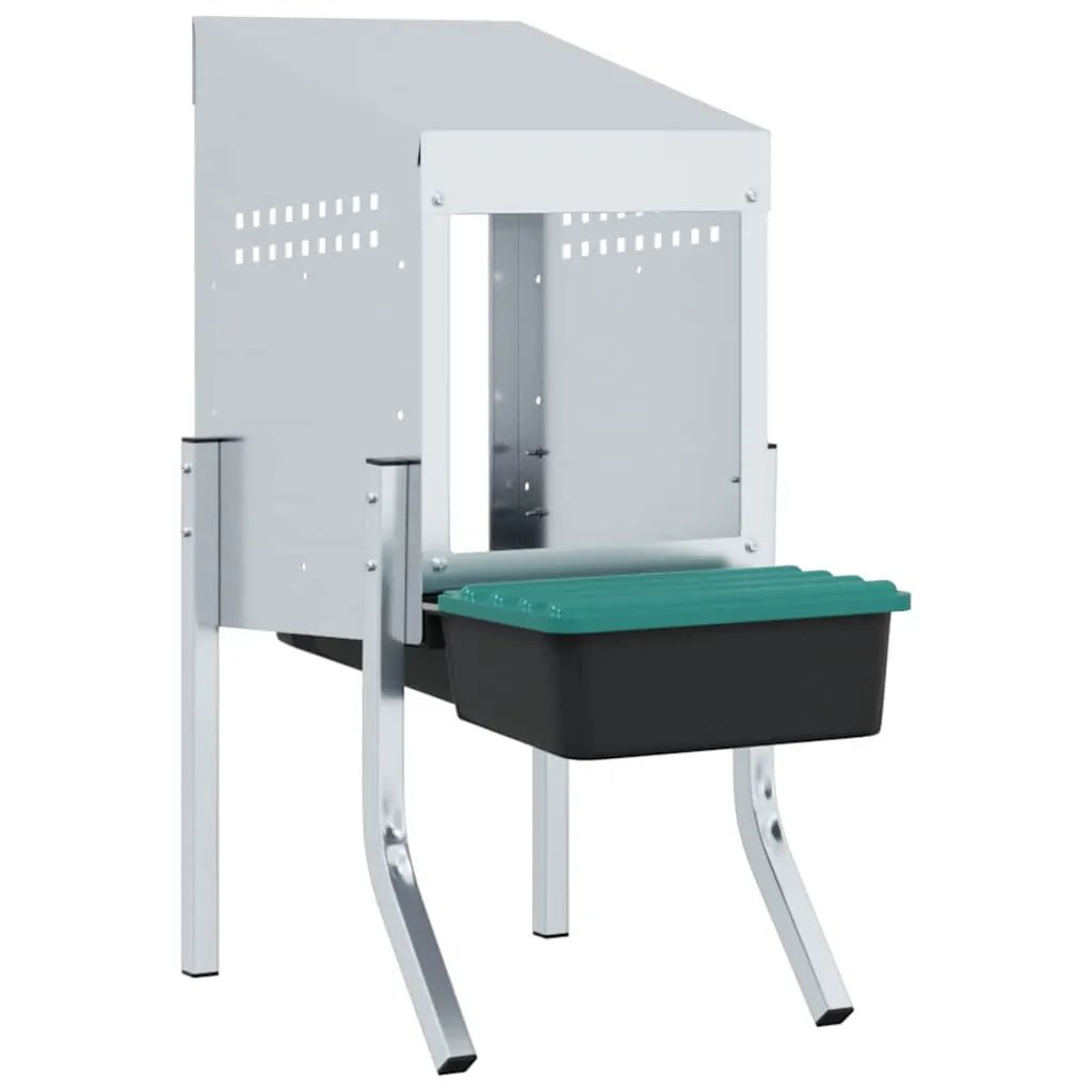 vidaXL vidaXL Chicken Nesting Box 1 Compartment with Legs Galvanised Steel - Chicken Coop