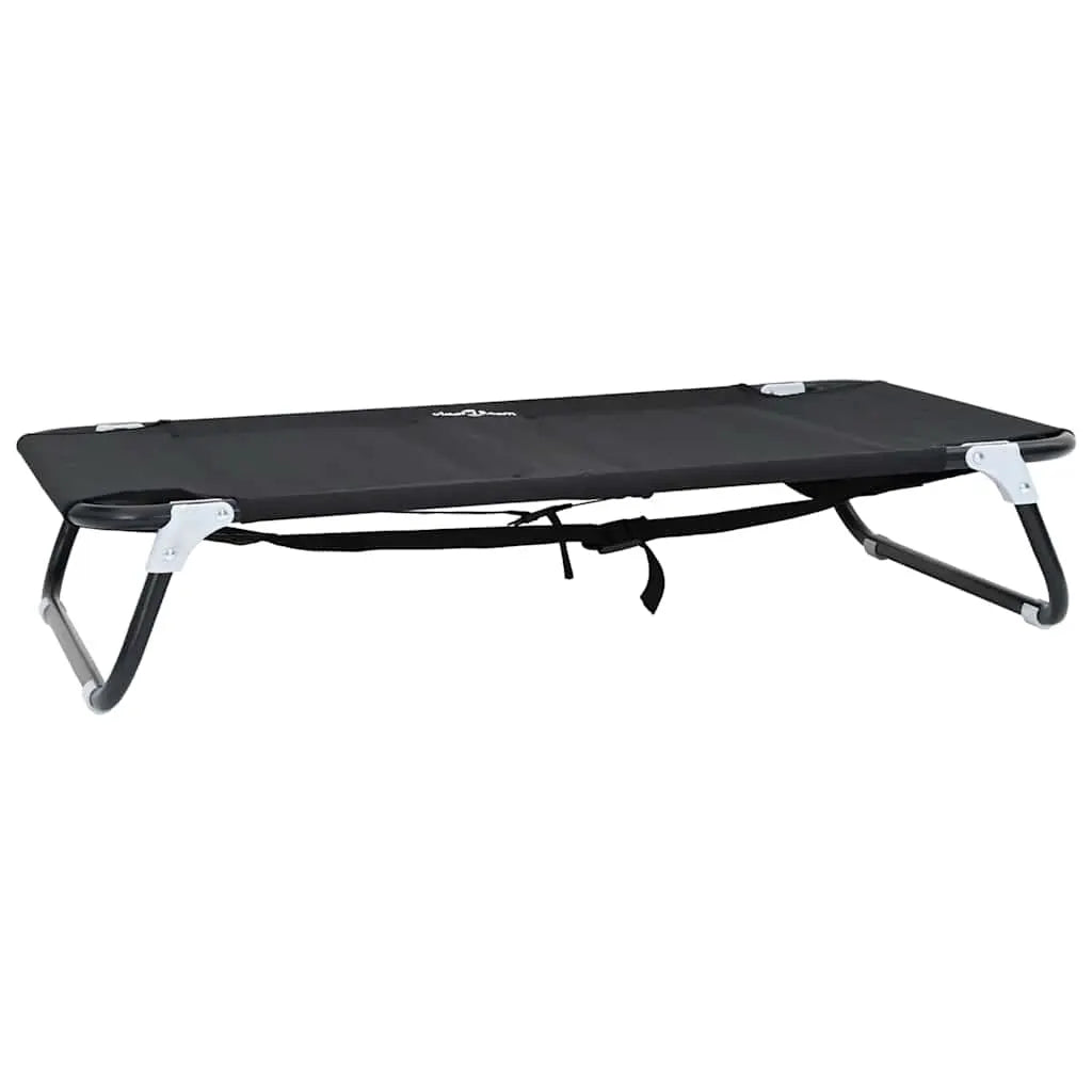 vidaXL Dog Bed Folding Manual Black 90 x 55 x 18 cm Steel - from vidaXL