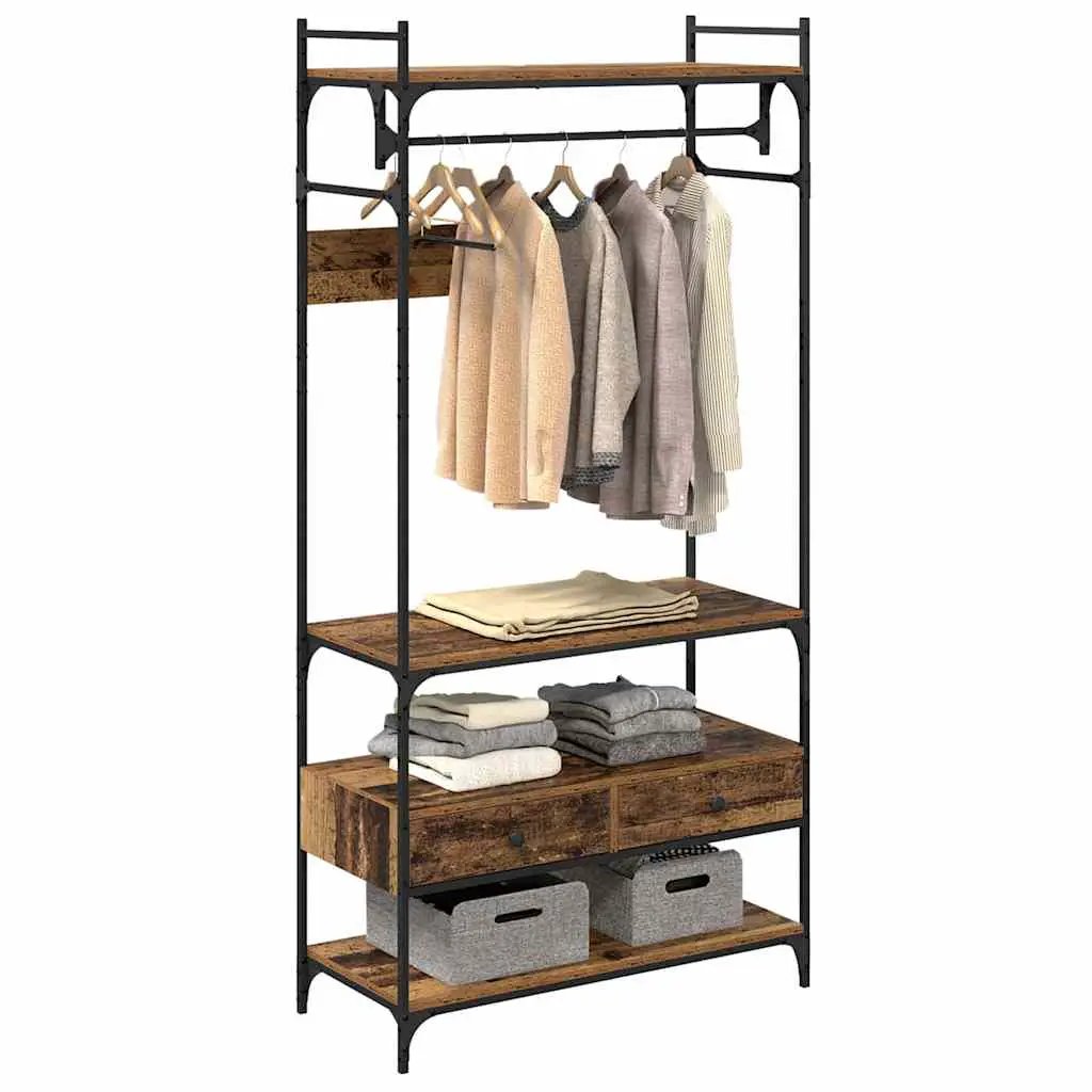 vidaXL vidaXL Wardrobe with Shelf Old wood 89 x 39 x 184.5 cm Engineered wood - Wardrobe
