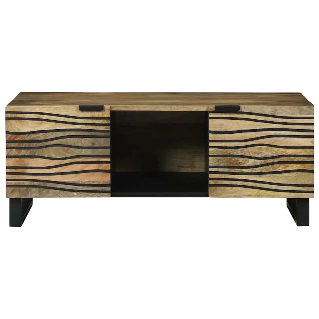 vidaXL Coffee Table 100 x 54 x 40 cm Solid Acacia Wood Brown and Black For Living Room Indoor Use by vidaXL