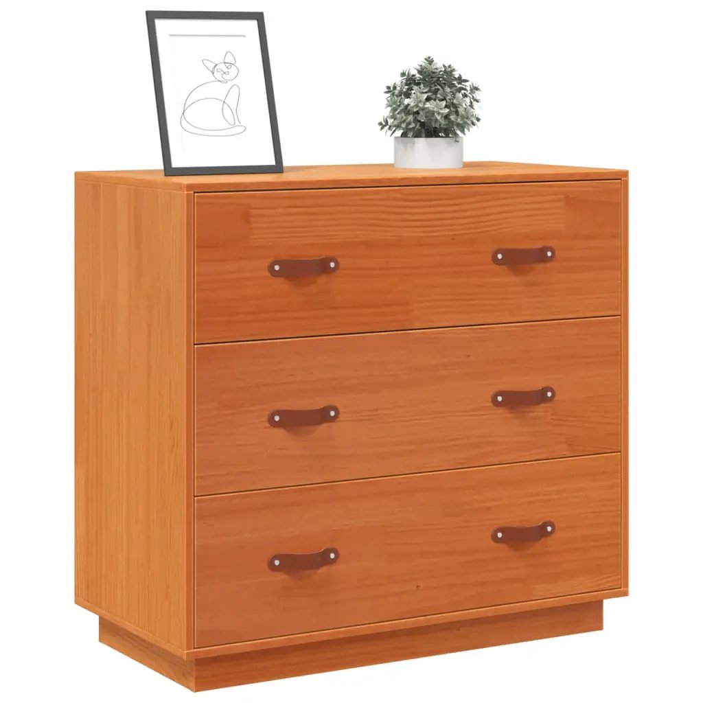vidaXL vidaXL Sideboard Wax Brown 80x40x75 cm Solid Wood Pine - Sideboard