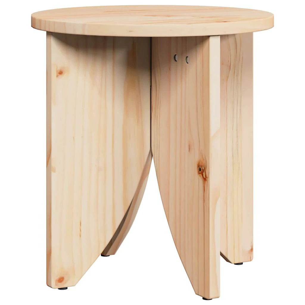 VidaXL Nesting Coffee Tables Set 2pc Round Pine Wood Rustic Design For Living Room by vidaXL