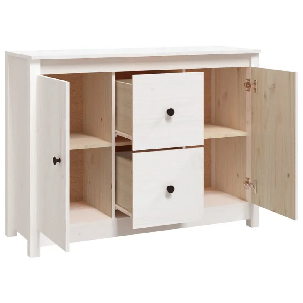 vidaXL vidaXL Sideboard White 100x35x74 cm Solid Wood Pine - Sideboard