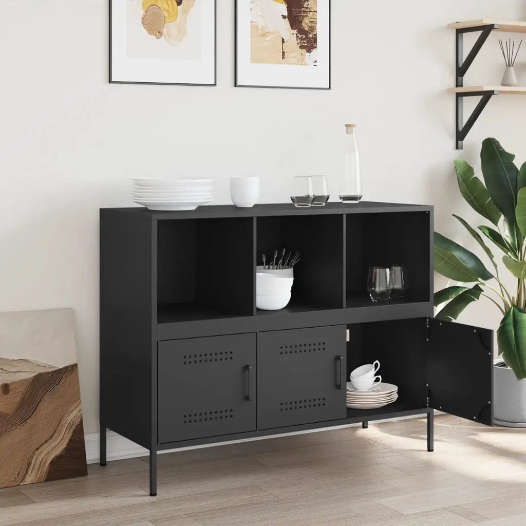 vidaXL vidaXL Sideboard Black 100.5x39x79 cm Steel - Sideboard