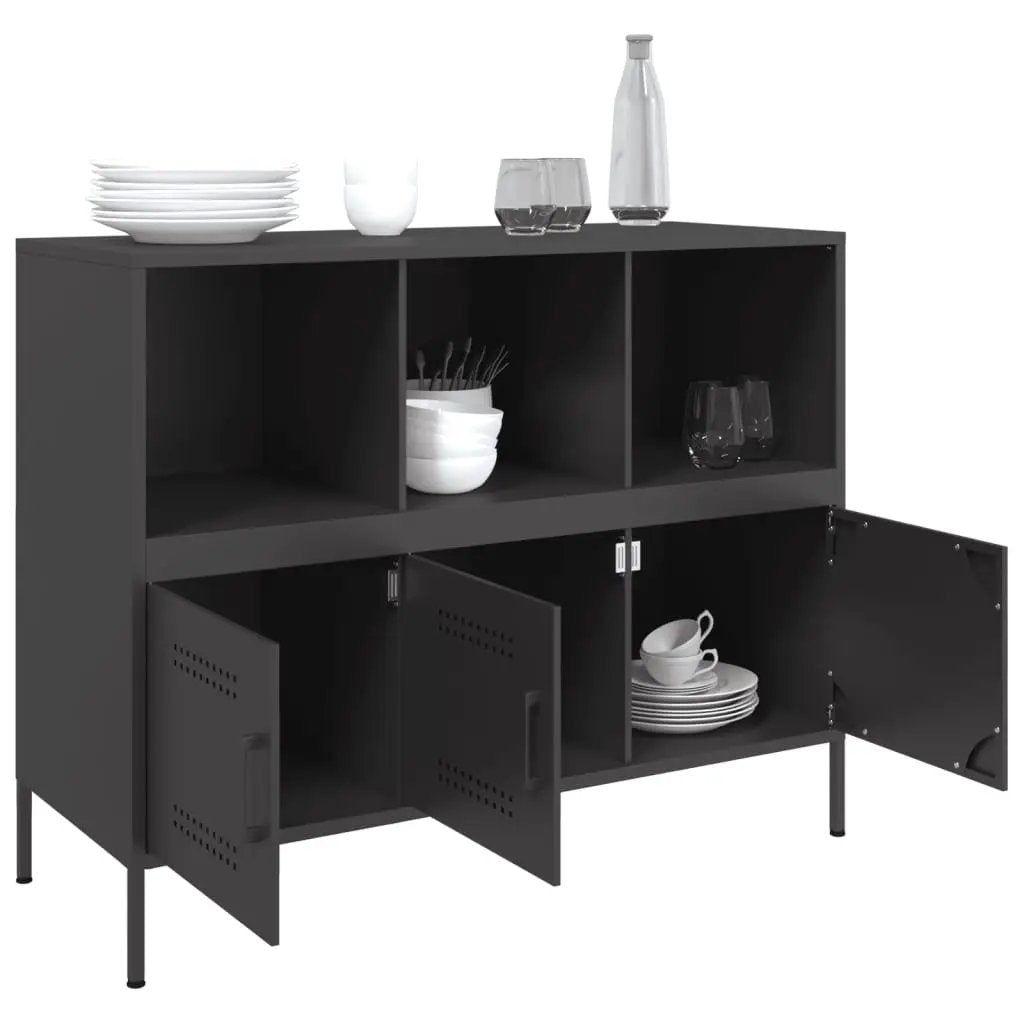 vidaXL vidaXL Sideboard Black 100.5x39x79 cm Steel - Sideboard